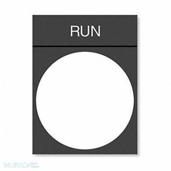 SCHNEIDER ELECTRIC Legend Plate Run White/Black and Red, 6JC64