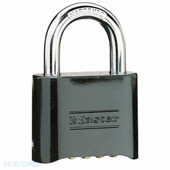 MASTER LOCK Combination Padlock 1 1/2in Rectgle Blck, 6JD54