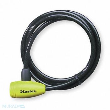 MASTER LOCK Cable Lock 72 in Braided Steel Black, 6JD76