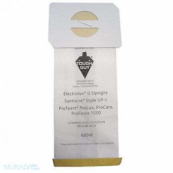 TOUGH GUY Vacuum Bag Paper 2-Ply Reusable PK10, 6JEN8