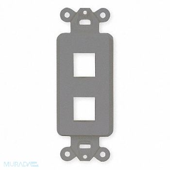 HUBBELL PREMISE WIRING Outlet Frame 2 Port Flush Mount Gray, 6KB19