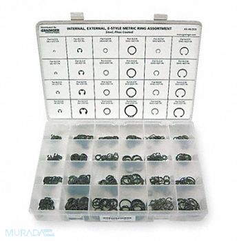 GRAINGER APPROVED Ext/Int/E Ring Asst 480 Pc 24 Szs, 6LD33