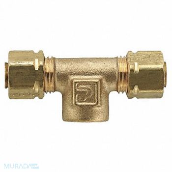 PARKER Branch Tee Brass CompxF 1/4Inx1/8In PK10, 6LG38