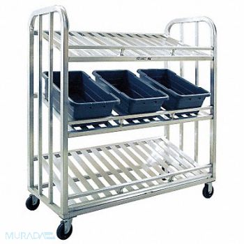 NEW AGE Stock Cart 3-Tier Slanted Shelf, 6LGJ7