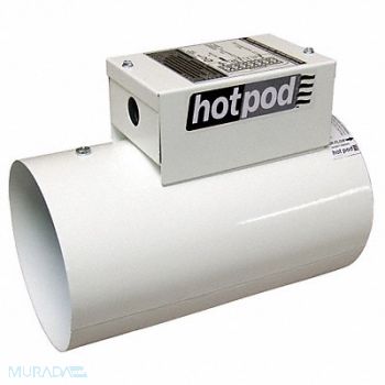 HOTPOD White Steel 10.5 L 10.4 H Duct Fan Heatr, 6LHG2