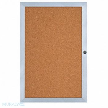 UNITED VISUAL PRODUCTS Enclosed Bulletin Board Cork 24 x36, 6LUV1