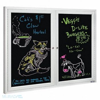 UNITED VISUAL PRODUCTS Enclosed Bulletin Board Wet/Dry 36x24, 6LUV3