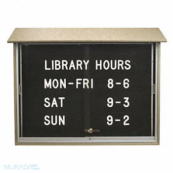 UNITED VISUAL PRODUCTS Enclosed Bulletin Board Cork 36 x72, 6LUX1