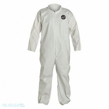 DUPONT D2207 Collared Coveralls White 4XL PK25, 6LY50