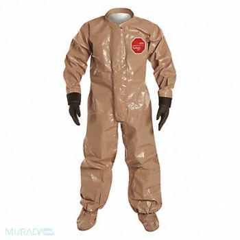 DUPONT D2221 Collared Coveralls Tan XL Elastic PK6, 6LY87