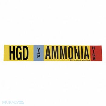 BRADY Pipe Marker Ammonia 2 1/4 in H 8 in W, 8UKG6