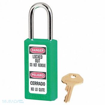 MASTER LOCK D5327 Lockout Padlock KA Green 3 H PK3, 6MCE5