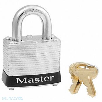 MASTER LOCK D5332 Lockout Padlock KA Black 1-1/4 H PK6, 6MCH3