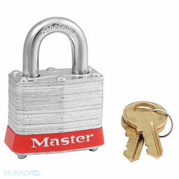MASTER LOCK D5332 Lockout Padlock KA Red 1-1/4 H PK6, 6MCH6