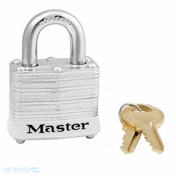 MASTER LOCK D5332 Lockout Padlock KA White 1-1/4 H PK6, 6MCH8