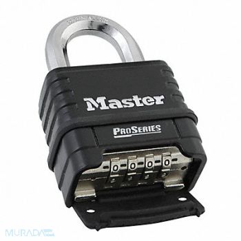 MASTER LOCK Combination Padlk 1 15/16 in Rectgle Blk, 6MCR2