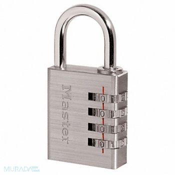 MASTER LOCK Combination Padlck 1 11/16in Rectgle Slv, 6MCR4