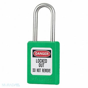 MASTER LOCK Lockout Padlock KA Green 1-13/16 H PK6, 6MDA9