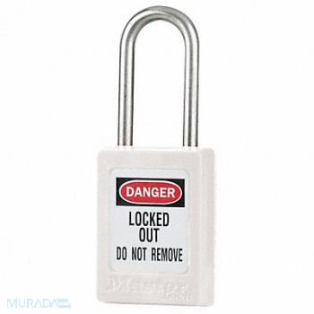 MASTER LOCK G6057 Lockout Padlock KD White 1-13/16 H, 6MCU2