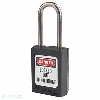 MASTER LOCK Lockout Padlock KA Black 1-13/16 H PK12, 6MCY9