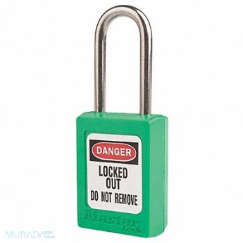 MASTER LOCK Lockout Padlock KA Green 1-13/16 H PK12, 6MCZ1