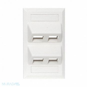 HUBBELL PREMISE WIRING Wall Plate 4 Port, 6MH49