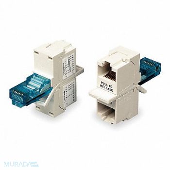 HUBBELL PREMISE WIRING Adapter Splitter RJ45 Duplex 2 Contacts, 6MH53