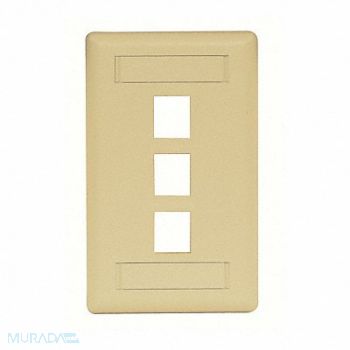 HUBBELL PREMISE WIRING Wall Plate 3 Port, 6MH81