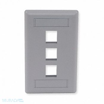 HUBBELL PREMISE WIRING Wall Plate 3 Port, 6MH82