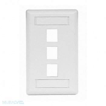 HUBBELL PREMISE WIRING Wall Plate 3 Port, 6MH83