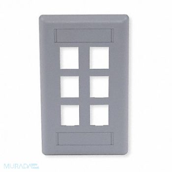 HUBBELL PREMISE WIRING Wall Plate 6 Port, 6MH88
