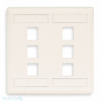 HUBBELL PREMISE WIRING Wall Plate 2 Gang, 6MH91