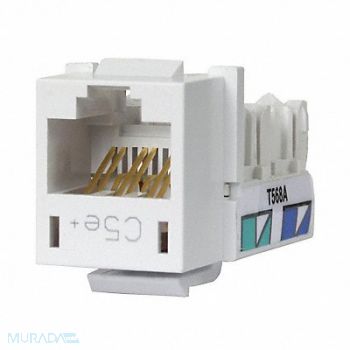 HUBBELL PREMISE WIRING Jack White Cat5e Rj45, 6MJ30