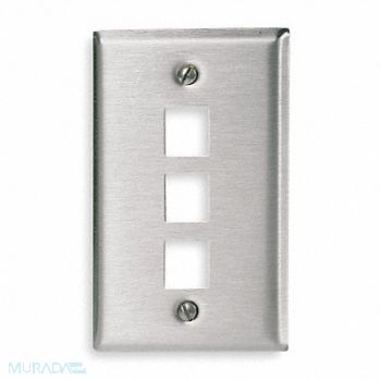 HUBBELL PREMISE WIRING Wall Plate 3 Port, 6MK53
