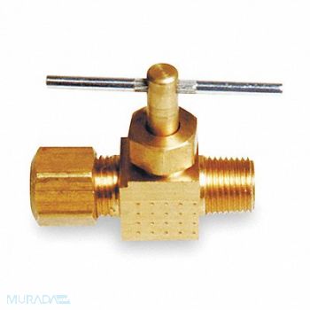 GRAINGER APPROVED Needle Valve Straight Brass 1/4 In., 6MM62