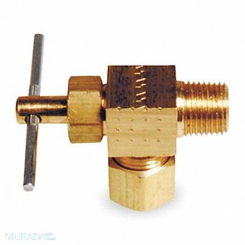 GRAINGER APPROVED Needle Valve Angled Brass 1/8 x 1/4 In., 6MM63