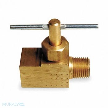 GRAINGER APPROVED Needle Valve Straight Brass 1/4 In., 6MN32
