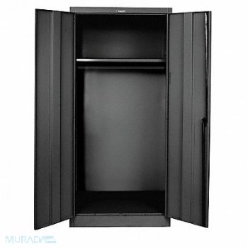 HALLOWELL K3924 Storage Cabinet 78 x36 x24 Black 1Shlv, 6MNZ7