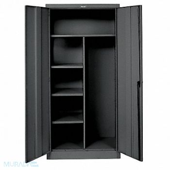 HALLOWELL K4186 Storage Cabinet 78 x36 x24 Black 4Shlv, 6MNZ9