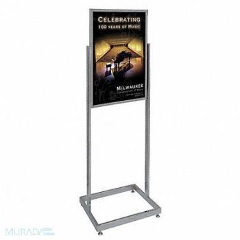 UNITED VISUAL PRODUCTS Sign Holder Pedestal 22x28 Alum Chrome, 6MVE3