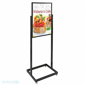 UNITED VISUAL PRODUCTS Sign Holder Pedestal 22x28 Alum Black, 6MVE4