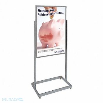 UNITED VISUAL PRODUCTS Sign Holder Pedestal 24x36 Alum Chrome, 6MVE5