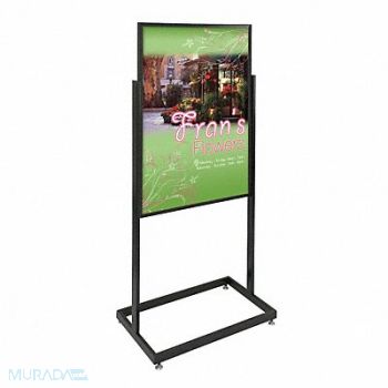 UNITED VISUAL PRODUCTS Sign Holder Pedestal 24x36 Alum Black, 6MVE6