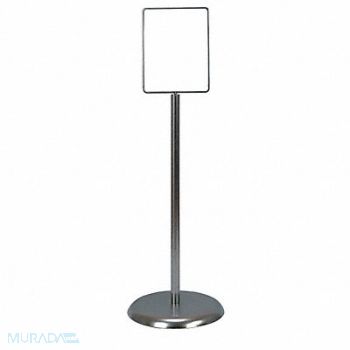 UNITED VISUAL PRODUCTS Sign Holder Pedestal 7x11 Metal Chrome, 6MVF0