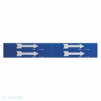 BRADY D3383 Pipe Marker (Arrow) 1 1/8in H 7in W, 6N525