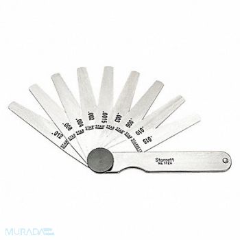 STARRETT Tapered Feeler Gauge Set Dim Type Inch, 6NAX0