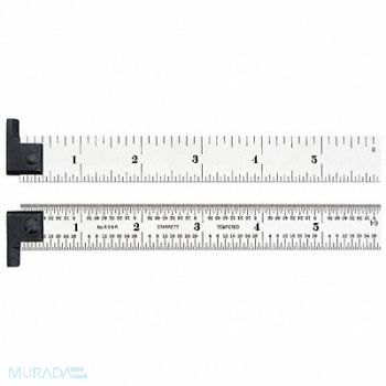 STARRETT Steel Rule 4R 6 L x 3/4 In W Chrome Hook, 6NAX1