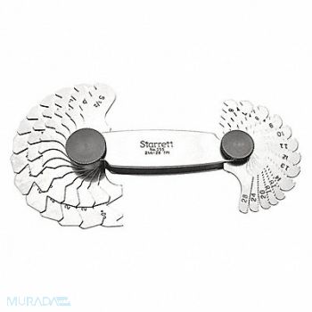 STARRETT Thread Pitch Gauge Set Thread Ang 60 deg, 6NAZ8