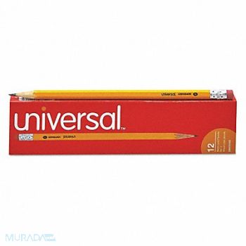 UNIVERSAL Wood Pencils PK12, 6NEC8