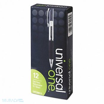 UNIVERSAL ONE Gel Pens Black PK12, 6NEE7